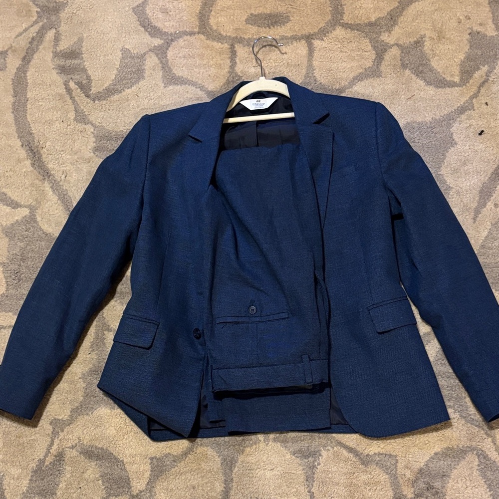 H&M Navy Blue Kids Matching Blazer and Pants Set